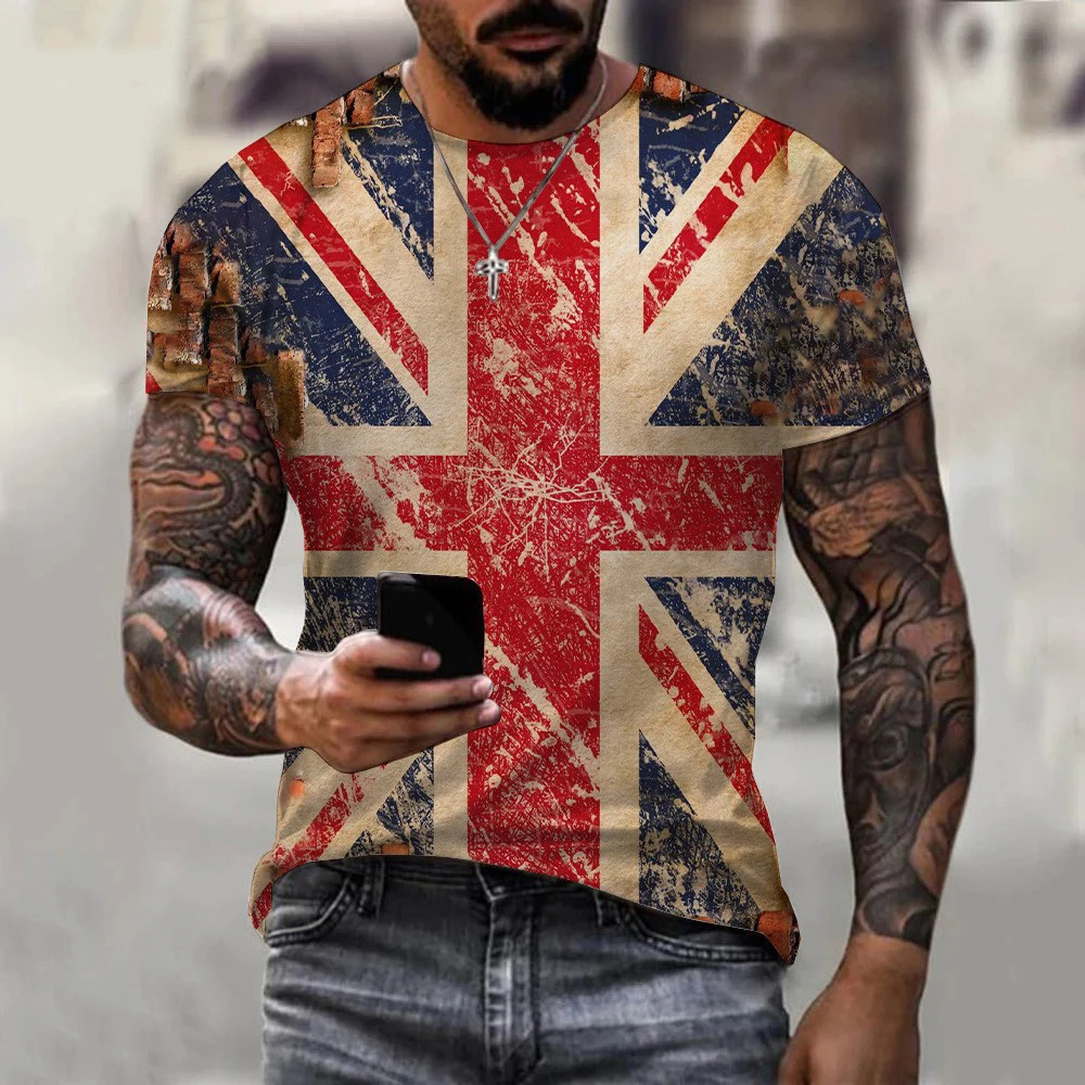 England British Flag 3D Print T-shirt Summer Men Woman T Shirts Fashion Short Sleeve Oversized Harajuku Streetwear Kid Tees Tops