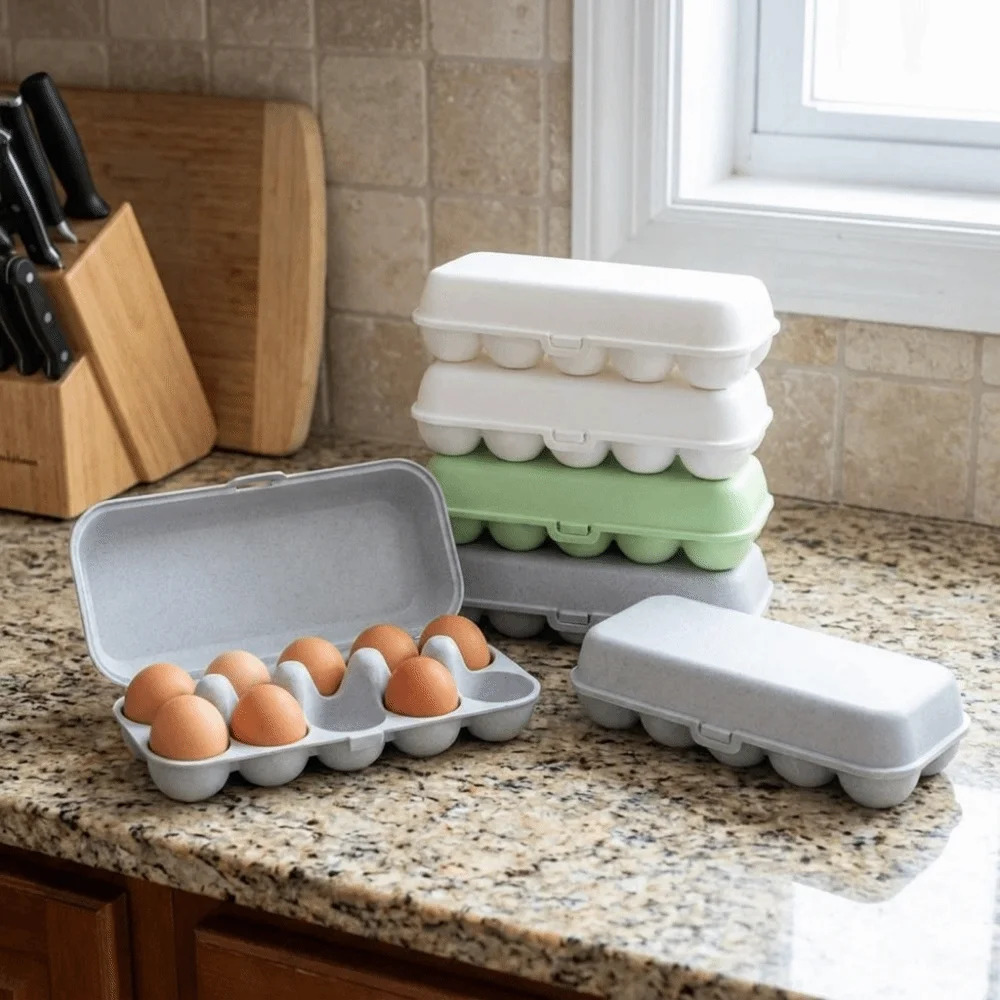 Multipurpose Plastic Egg Storage Box 6/10 Grids Anti-fall Egg Tray Dust-proof with Lid Egg Storage Container for Kitchen