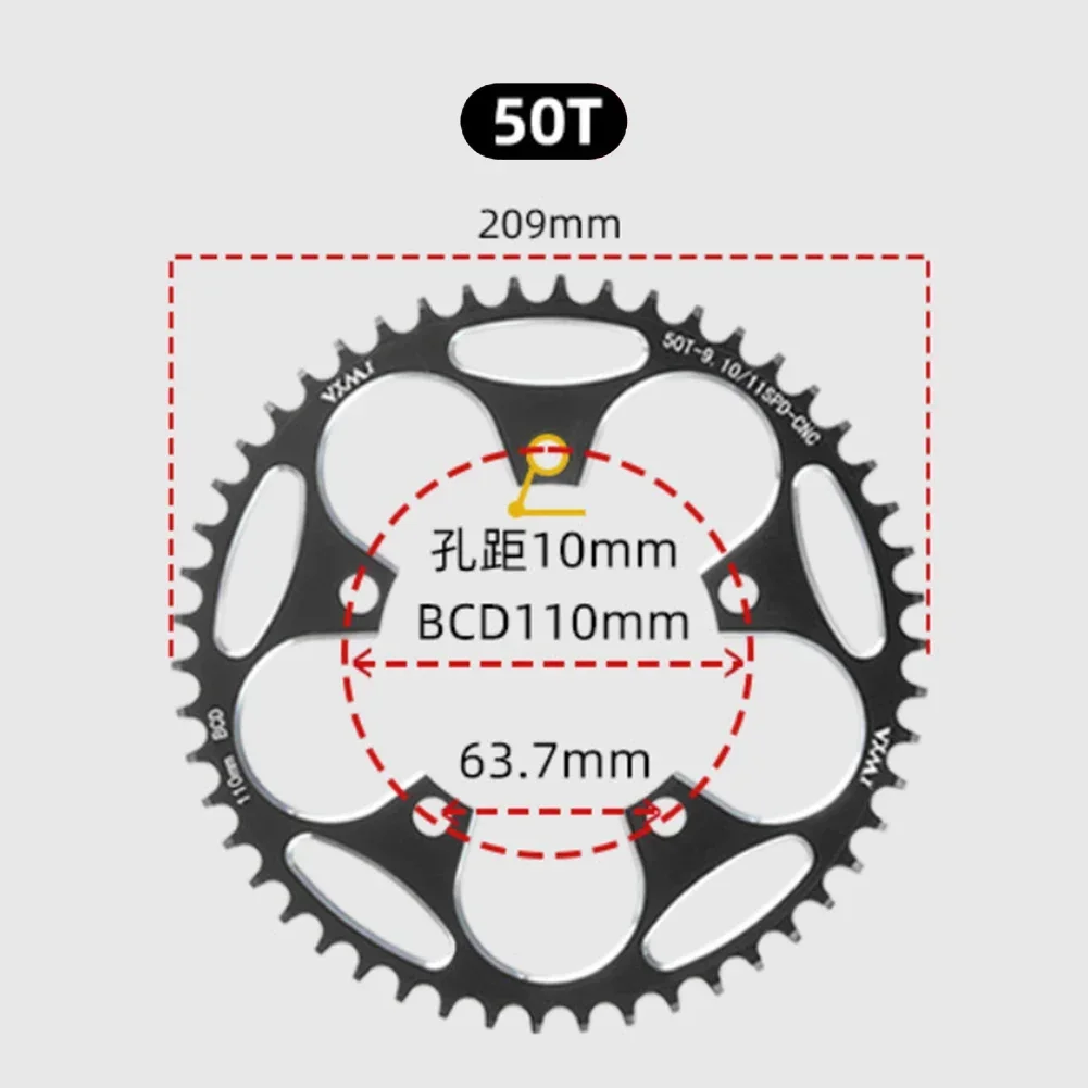 

CNC Machined Aluminum Alloy Chainring for Road Biking Features a Single Round Shape with a Narrow Wide Tooth Pattern