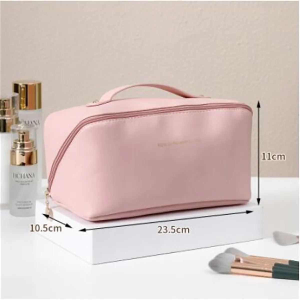 PU Pillow Cosmetic Bag Large Capacity Cosmetic Storage Bag Convenient Travel Wash Bag 1pc