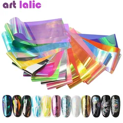 Starry Sky Candy Marble Nail Art Foil Transfer Stickers DIY Broken Glass Laser Decals Nail Tips Decorations