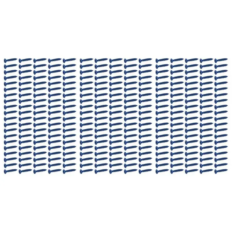 ABMI-300PCS 3/16 X 1-1/4In Blue Flat Phillips Concrete Diamond Point Screw Anchor For Anchoring To Masonry,