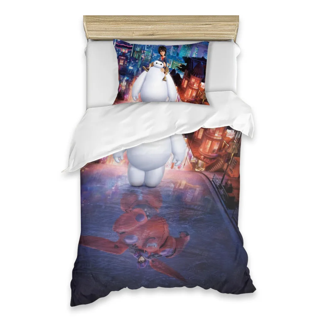 

Big Hero Bed Sheets Set Comforter Quilt Cover Duvets Single Bedding