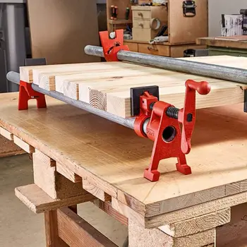 3/4palcová a 1/2palcová vysoce odolná trubková svorka na dřevo, rychloupínací, pro lepení dřeva, široká základna, sada železných, dřevěných a kovových svorek 10 nejlepší prodej 1palcové trubkové objímky - №1