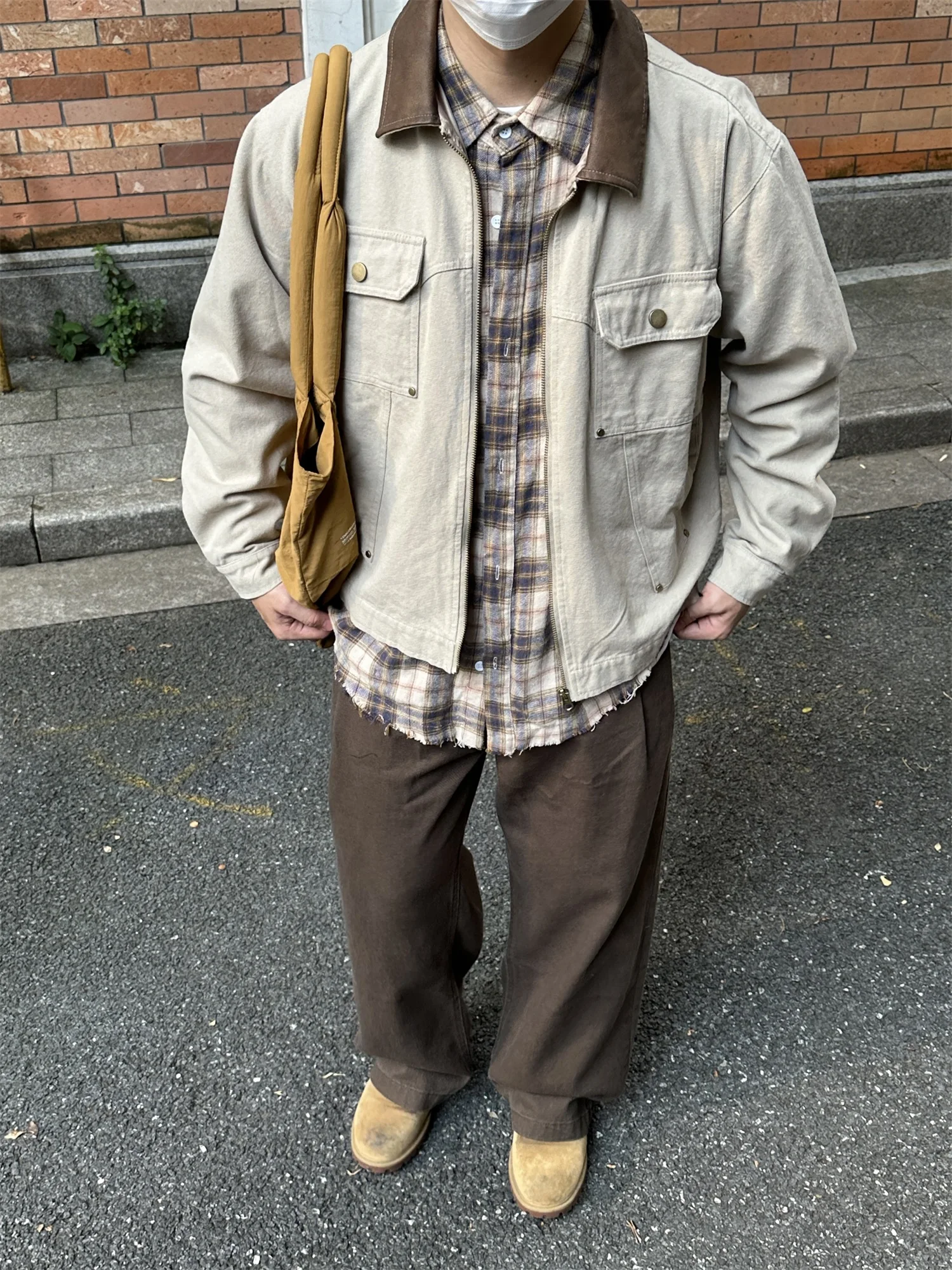 

Американская винтажная рабочая куртка Detroit Workwear с цветными блоками и множеством карманов для мужчин и женщин, молодежная модная куртка из хлопка и полиэстера