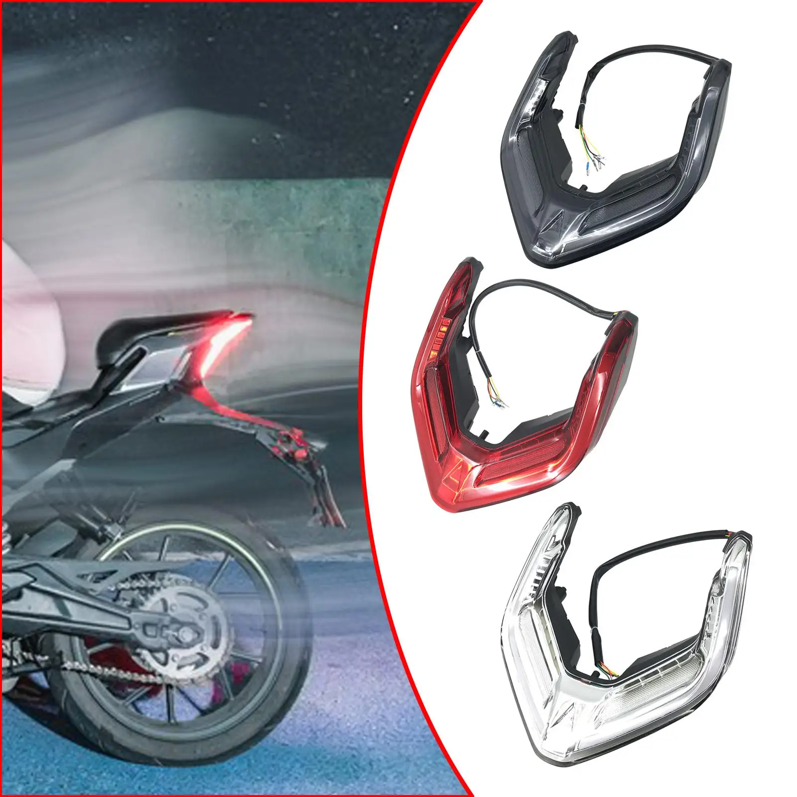 

LED Motorcycle Tail Light Easy to Install Stop Running Light Rear Brake Stop