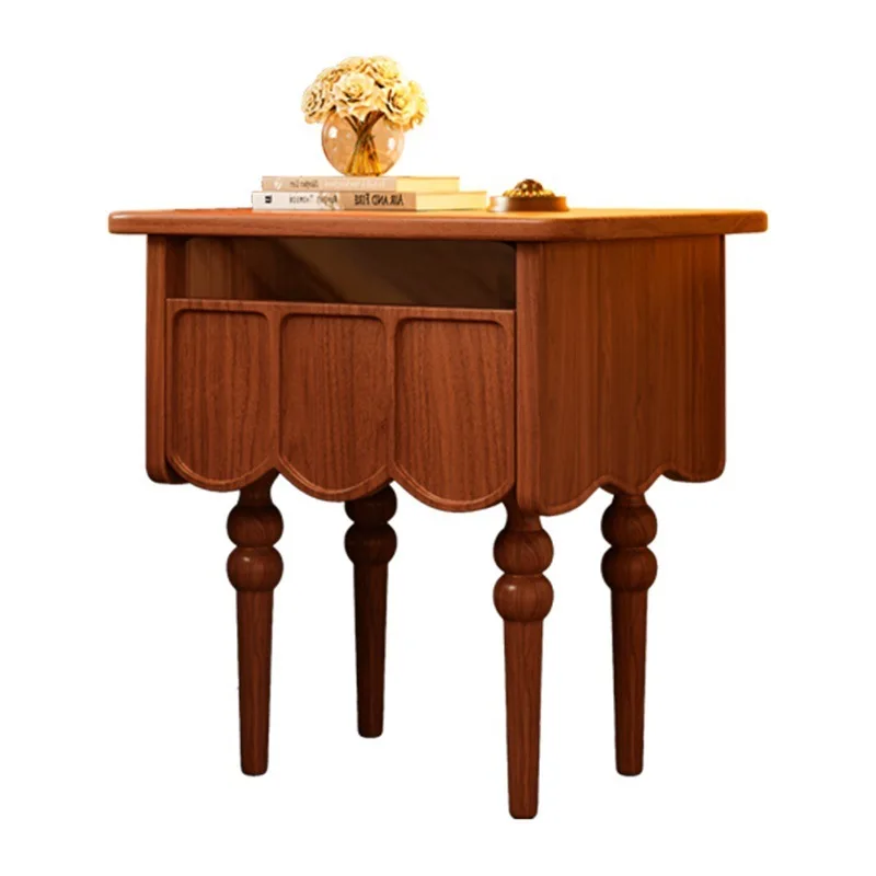 

Solid wood bedside table Bedroom Simple modern Nordic retro locker Multifunctional rack Bedside table Storage cabinet