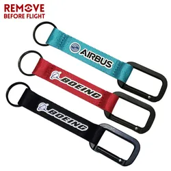 REMOVE BEFORE FLIGHT 1PCS Car Keychain For Motorcycles Key Chains Woven Key Fob Airbus Boeing Aviation Gifts Key Chain Tag