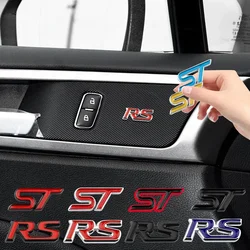 1pcs 3D letter Metal Red Blue ST RS logo Sticker Car Emblem Badge Chrome Sticker Auto Car Styling Accessories