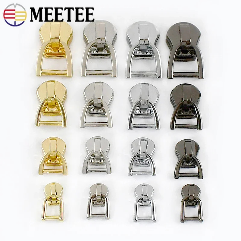 

10/20Pcs 3/5/8/10# Meetee Zipper Sliders For Metal Zippers D Ring Zips Pulls Clothes Repair Kit DIY Luggage Sewing Accessories