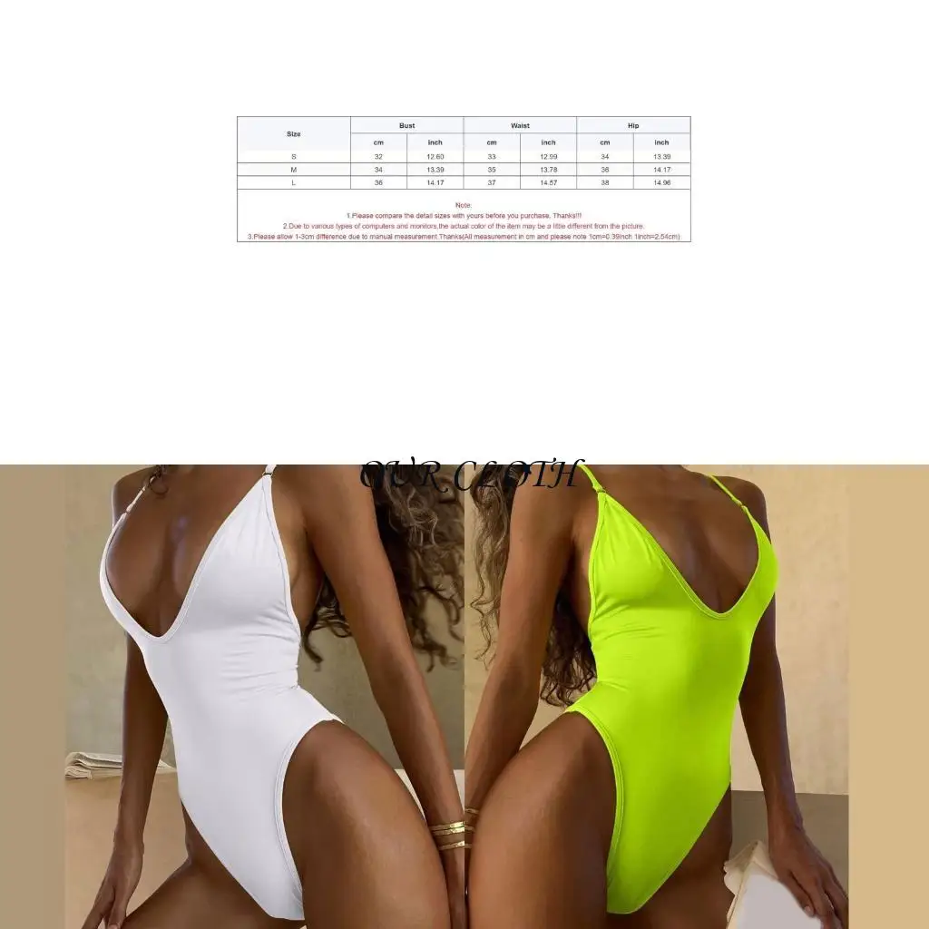 

Женщины 1 ПК купальники, дамы V-образных купальных костюмов с твердым цветом, костюм для купальника для пляжного костюма для