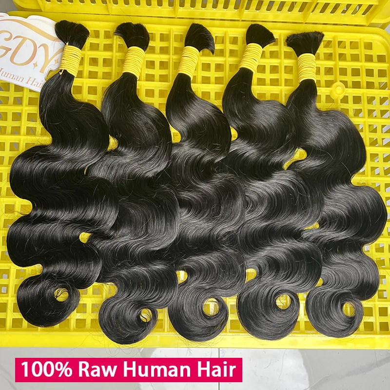 الجسم موجة 100% الشعر البشري السائبة للتضفير غير المجهزة لا لحمة الطبيعية الخام متموج الشعر التمديد الضفائر الطبيعية الأسود 100 جرام/قطعة 15A #1