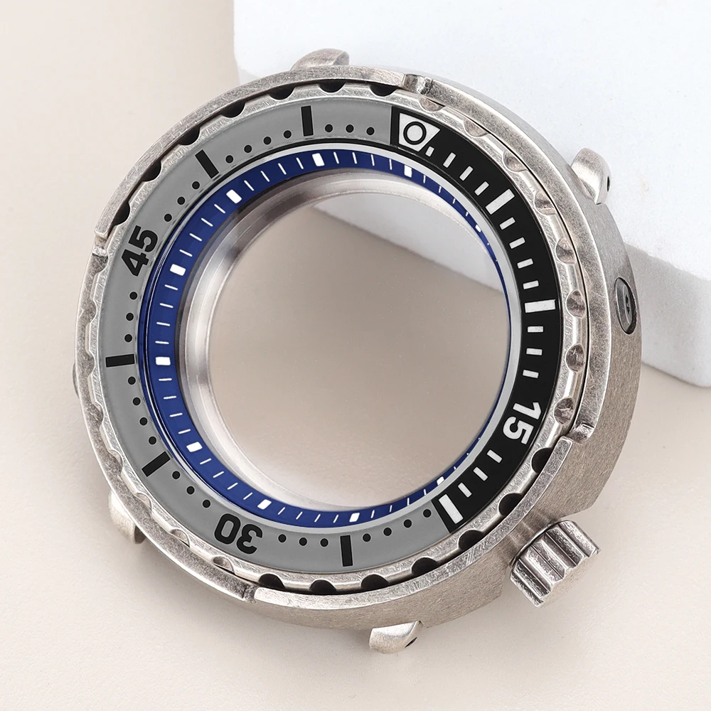 47mm Tuna Can SKX Watch Case C3 Luminous Bezel For Seiko NH35 NH36 NH38 NH34 Movement Repalcement Watch Parts 20ATM at 3.8 Crown image 3
