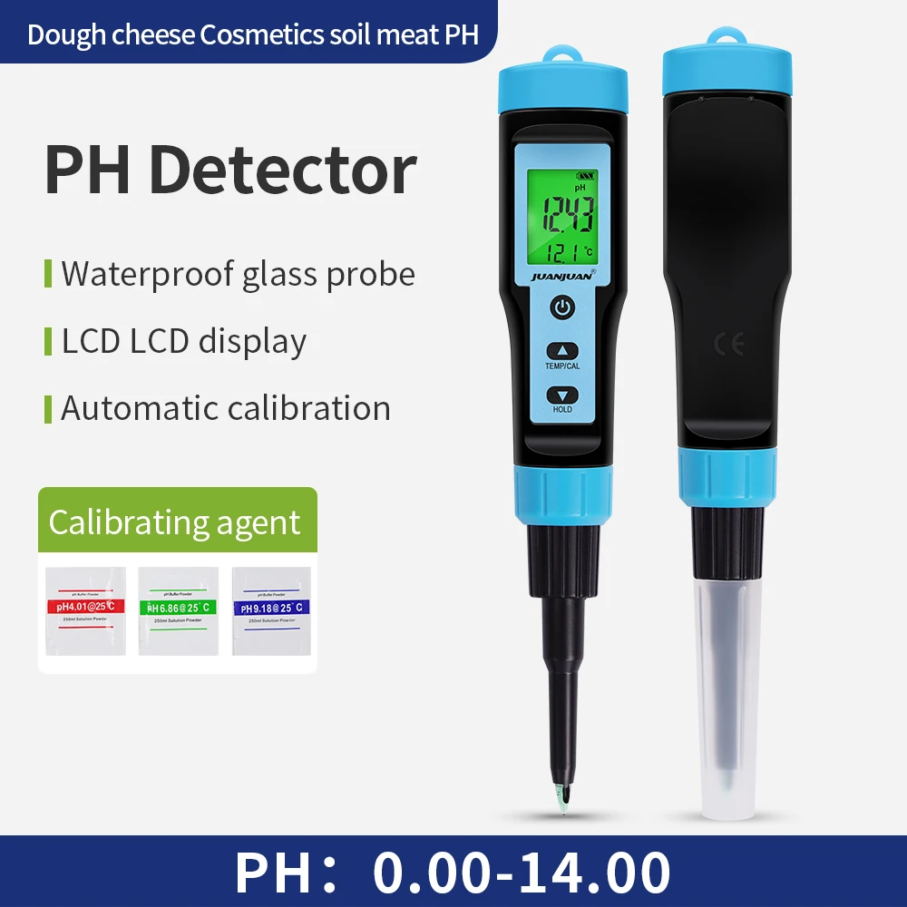 

Digital Food PH Meter 0.00~14.00 High Accuracy Sensor Temperature Acidity Tester for Brewing Fruit Cheese Meat Canning Soil