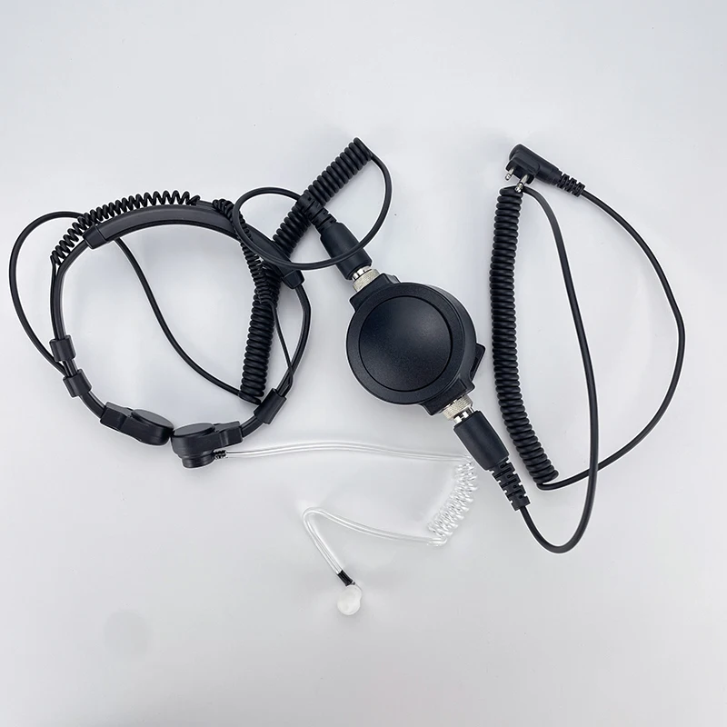 

K6 Telescopic Throat Mic Telephone Headset Large Transmit Button Universal M-Type Connector Compatible Motorola P3688E P450