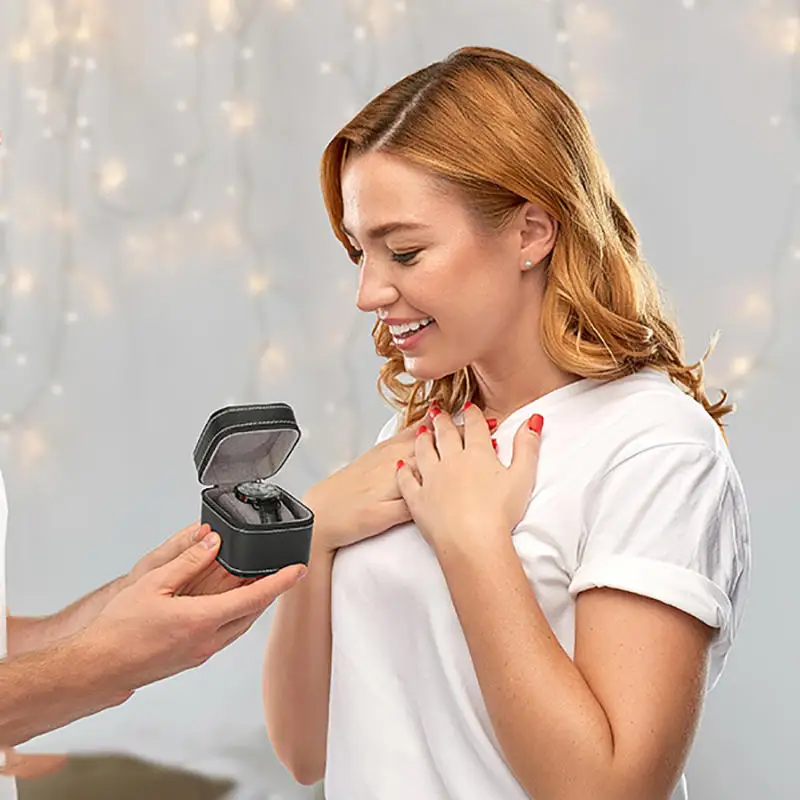 جديد بو الجلود ووتش صندوق تخزين ساعة واحدة عرض حالة ساعة اليد حامل السفر مجوهرات ووتش المنظم للرجال هدية