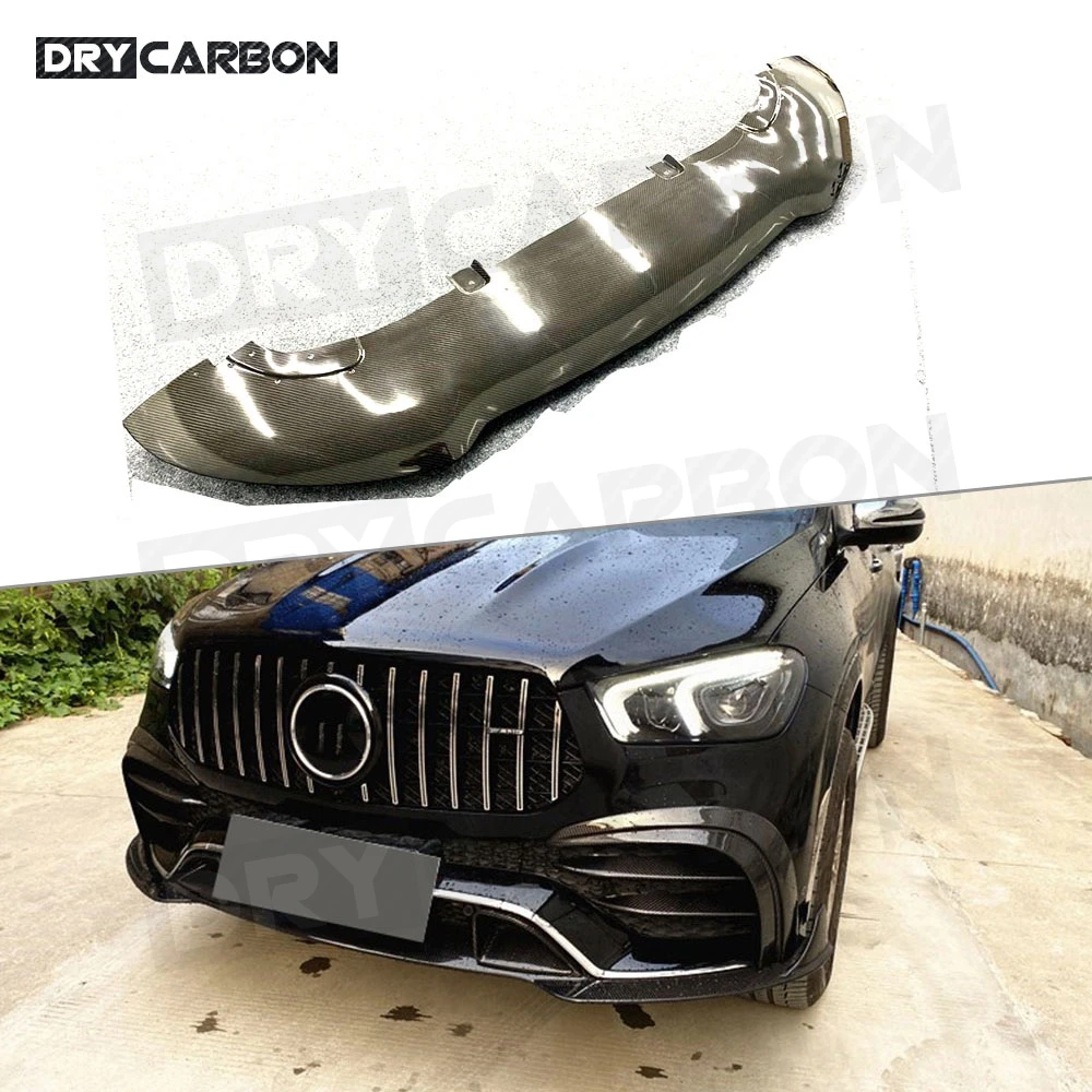 

Для Mercedes Benz GLE Class W167 GLE53 AMG SUV 2020, передний бампер, спойлер, сплиттер, вентиляционное отверстие, противотуманная фара, сухое углеродное волокно