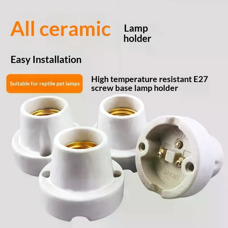 1Pcs Lighting Fittings E27 Socket Screw Ceramic Waterproof Explosion-proof Lamp Holder Outdoor Engineering Modified Lamp Base