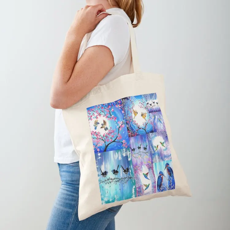 

Blues and Purples Tote Bag tote bags cloth bags free delivery bags Woman shopper bag Big bag