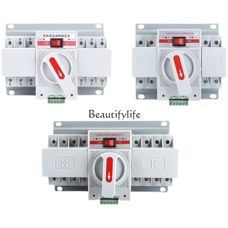 Dual Power Automatic Transfer Switch 2P Switch 3p4p220v380v Single-Phase Three-Phase Four-Wire