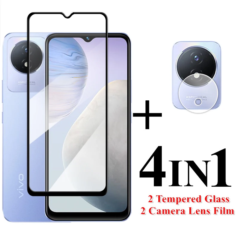 

For Vivo Y02 Screen Protector 6.51 inch Full Cover Glass For Vivo Y11 2023 Y02A Y02 Tempered Glass For Vivo Y02A Y02 Lens Flim