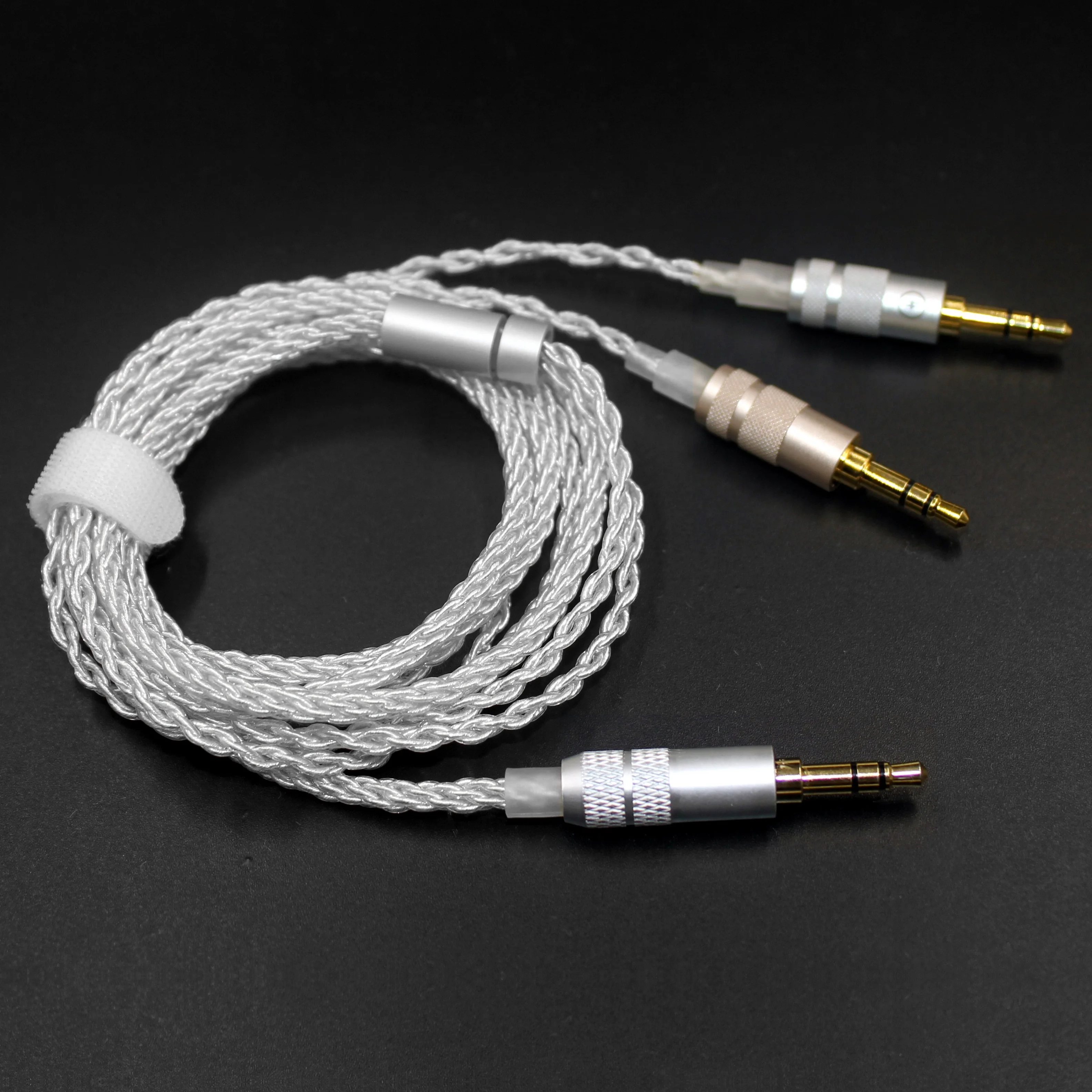 17 Core Silver Plated Hifi headphone Upgrade Cable main cable with 3.5mm , branch 2pcs 3.5mm stereo plug plated Au