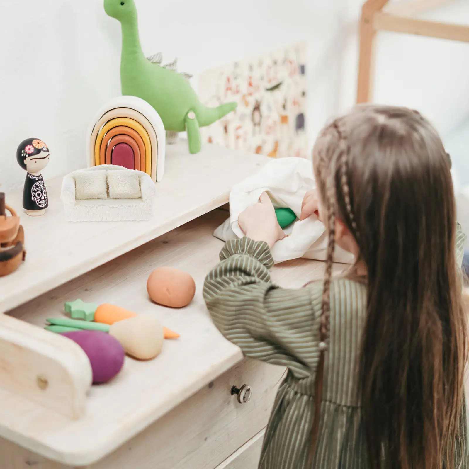 

Миниатюрный диван для кукольного домика Ob11, мягкий одноместный диванчик со съемной подушкой, мебель для гостиной, маленький диванчик для декора