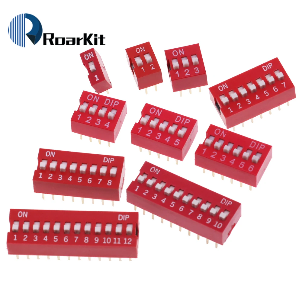 Коммутационный модуль слайдера, 5 шт., 1 2 3 4 5 6 7 8 10pin/1,27/2,54 мм, позиционный путь DIP/SMD, переключатель, синий циферблат с защелкой