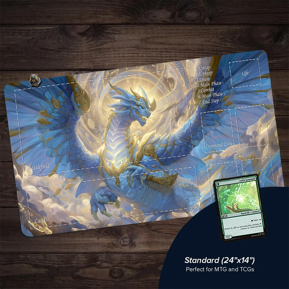 

Starry sky dragon theme MTG Playmat 35X60CM Magic Card Battle Mat Non-Slip Stitched Edge tapete magic mtg Tabletop playmat