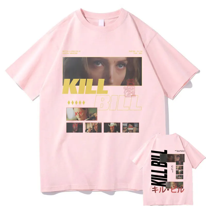 Classic Vintage Action Movie Kill Bill Double Sided Print T-shirt Quentin Tarantino T Shirts Men Women Casual Oversized Tshirt