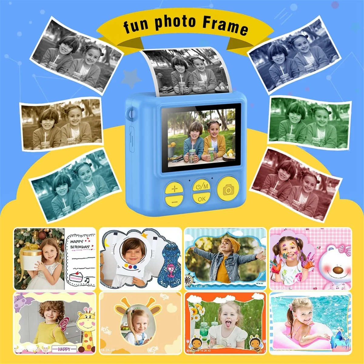 GOB-Instant Print Camera 1080P HD цифровые видеокамеры с 3-печатной бумагой портативная дорожная игрушечная камера для детей