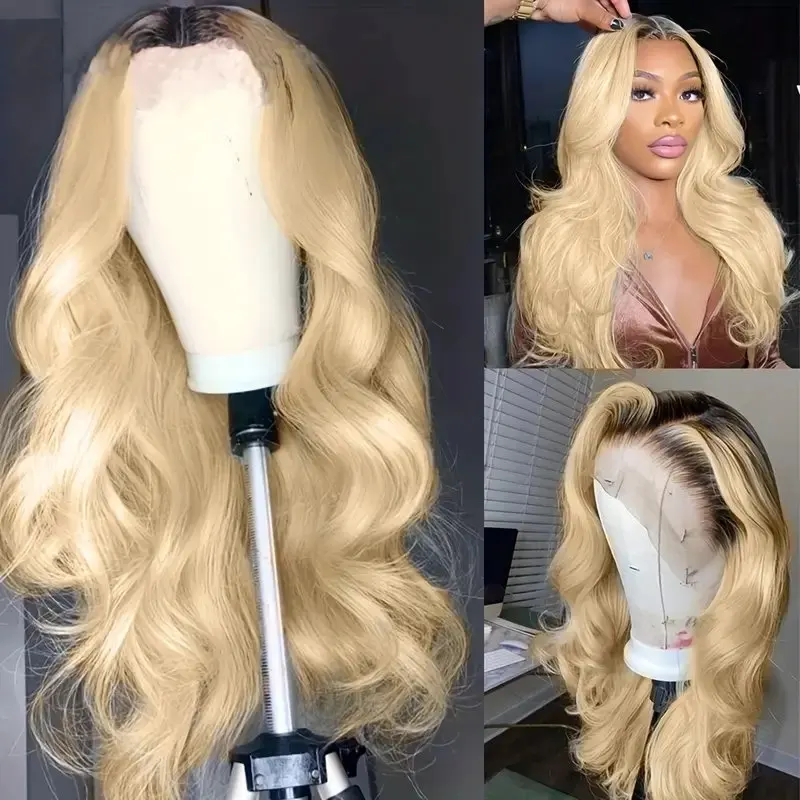 Rosabeauty HD Transparent 613 Body Wave 13x6 Blonde Lace Front Human Hair Wigs 250 Density 13X4 Frontal Wig Preplucked For Women