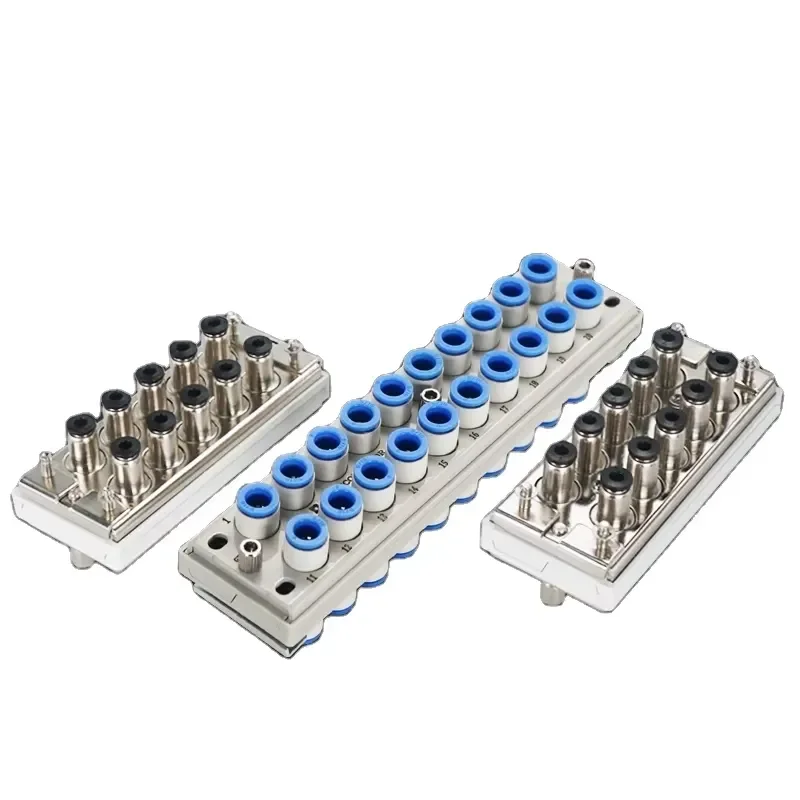 Pneumatic rectangular multi-connector KDM10-04 10-way one-touch pipe connector 20 trachea KDM20P-06 KDM20S-08 docking