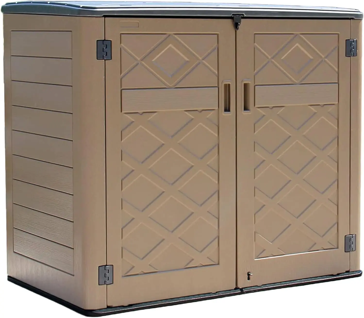 Horizontal Outdoor Storage Sheds,Large Resin Outdoor Storage Cabinet for Patio Furniture,Grill and Gardening Tools.(38Cu.f