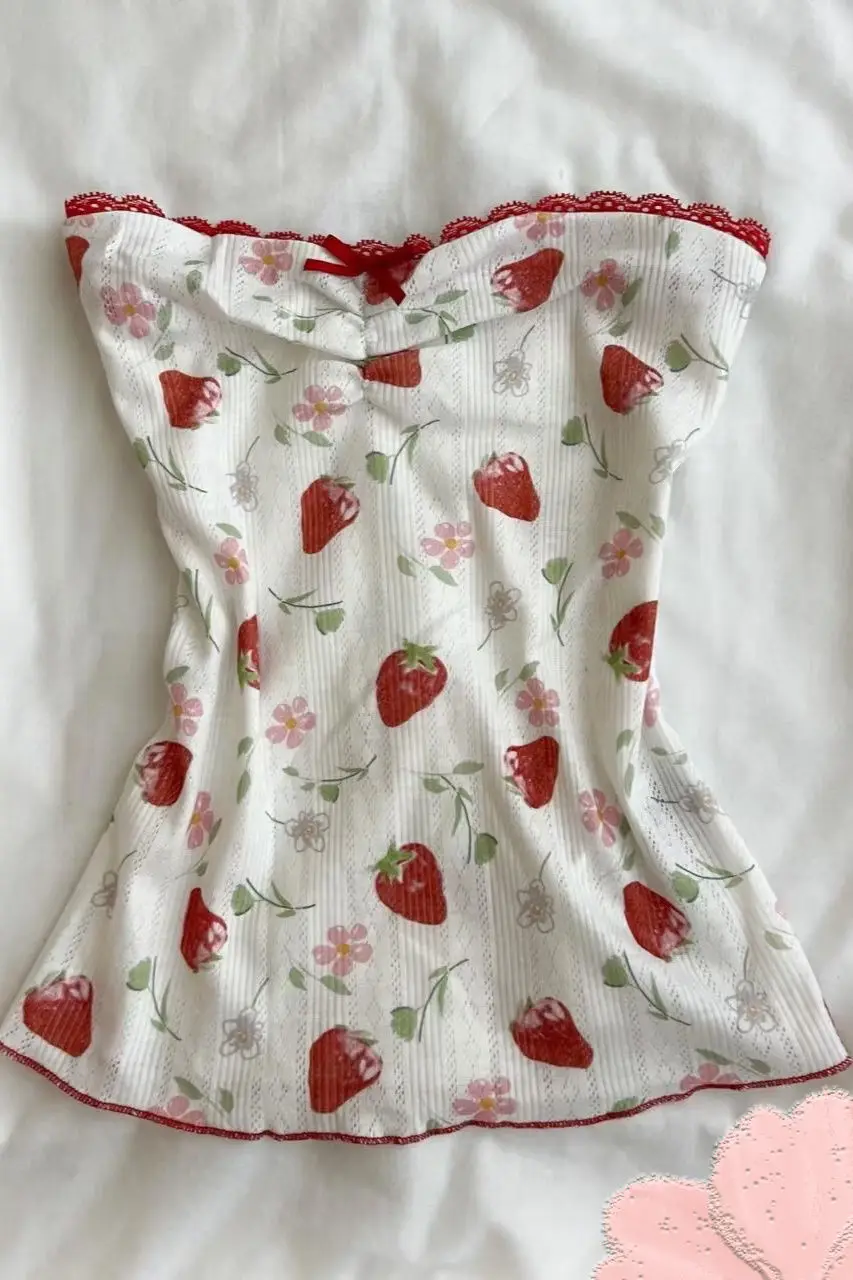 Korejpaa Tank Top Frauen Floral Bedruckte Liebsten Koreanische Mode Kleidung 2025, Sommer Neue Süße Abnehmen Y2k Kleidung Camis