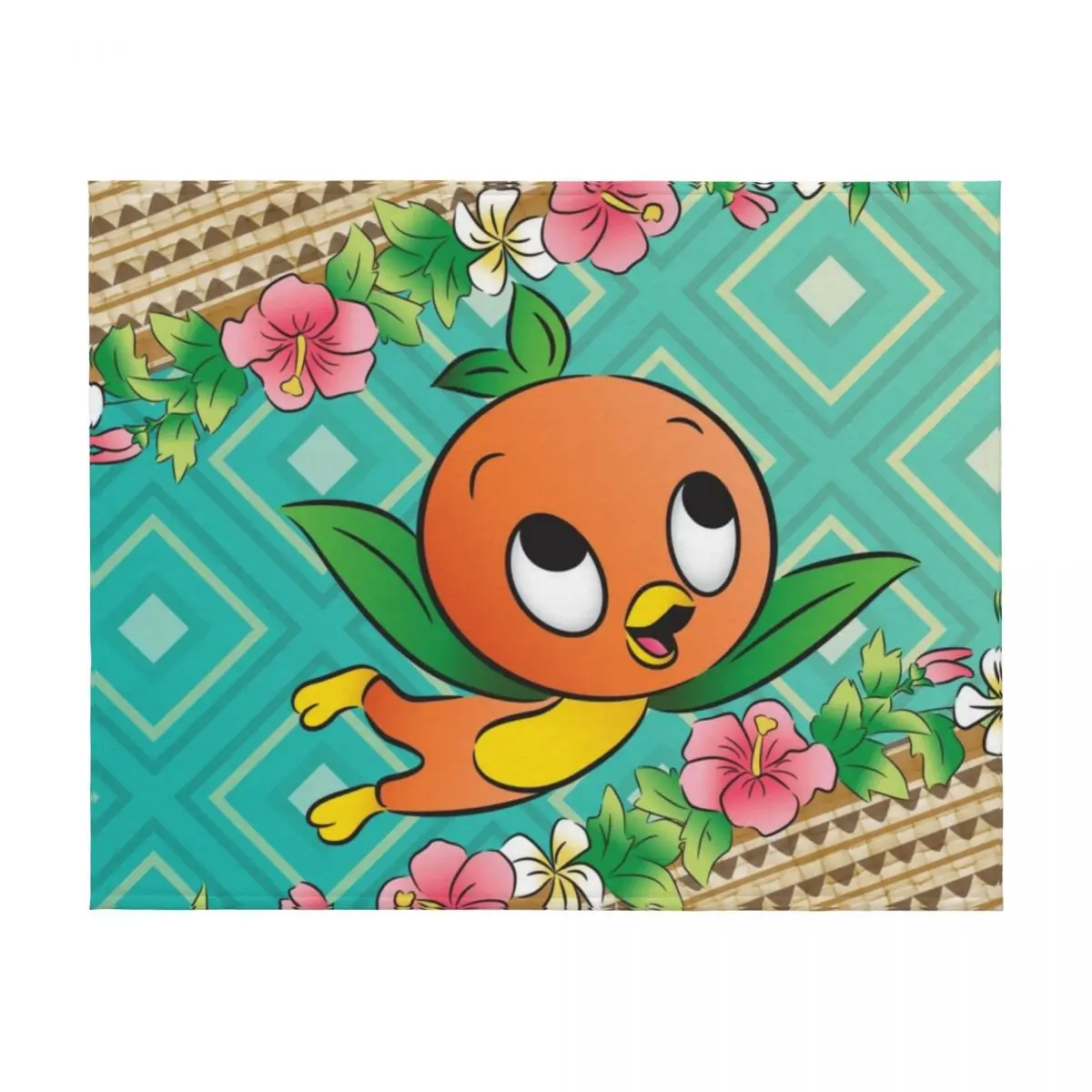 Coperta da tiro con uccello arancione turco tropicale, divano, biancheria da letto pelosa, coperte di design di lusso