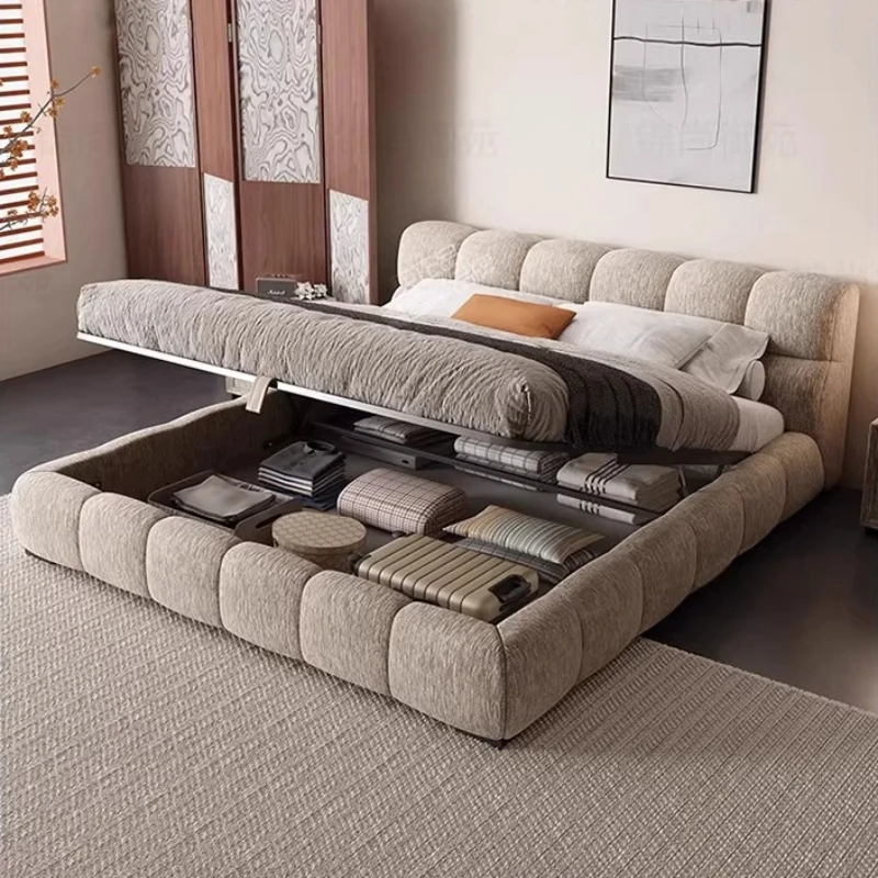 

Bedroom Beds Modern Minimalism Cama Box Casal Furniture King Size Cream Style Double Bed 180x200cm Elegant Comfortable Design