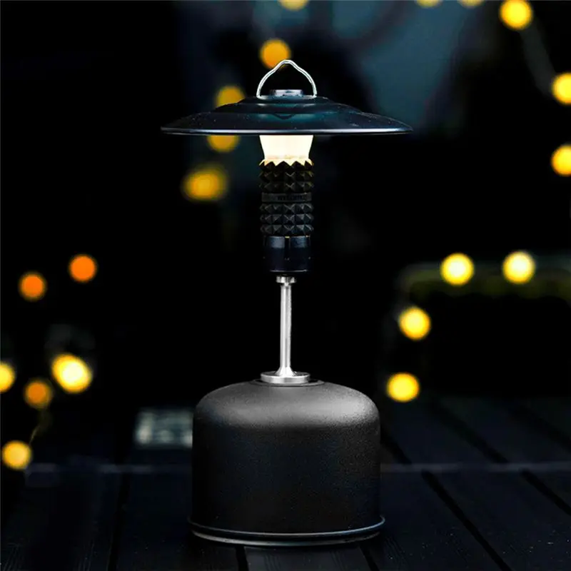 AFOURT-Lantern Gas Tank Bracket Camping Gas Tank 1/4 Adapter Portable Lanterns Extension Rod For Camping G2 Gas Tank Black