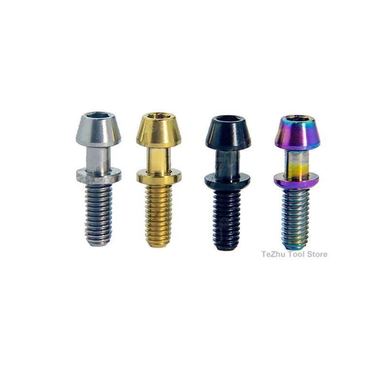 1Pcs Titanium Ti Bolt M4x15mm Taper Head With Washers Titanium Screws For Ritchey C260 Bicycle Stem