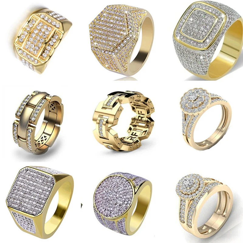 Gold Plated Stainless Steel Ring For Women Fashion Trend Finger Ring For Men Party Birthday Jewelry