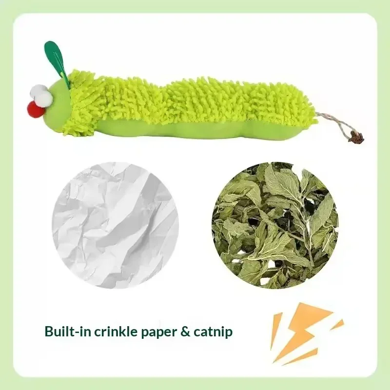 Caterpillar Plush Cat Toy with Catnip and Silvervine description 6