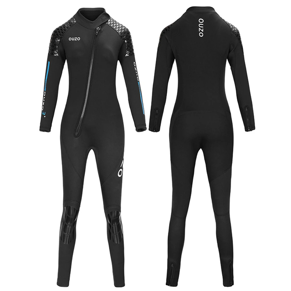 

Гидрокостюм из неопрена 3 мм, цельный, утепленный, с молнией спереди, для дайвинга, серфинга, снорклинга, для мужчин и женщин