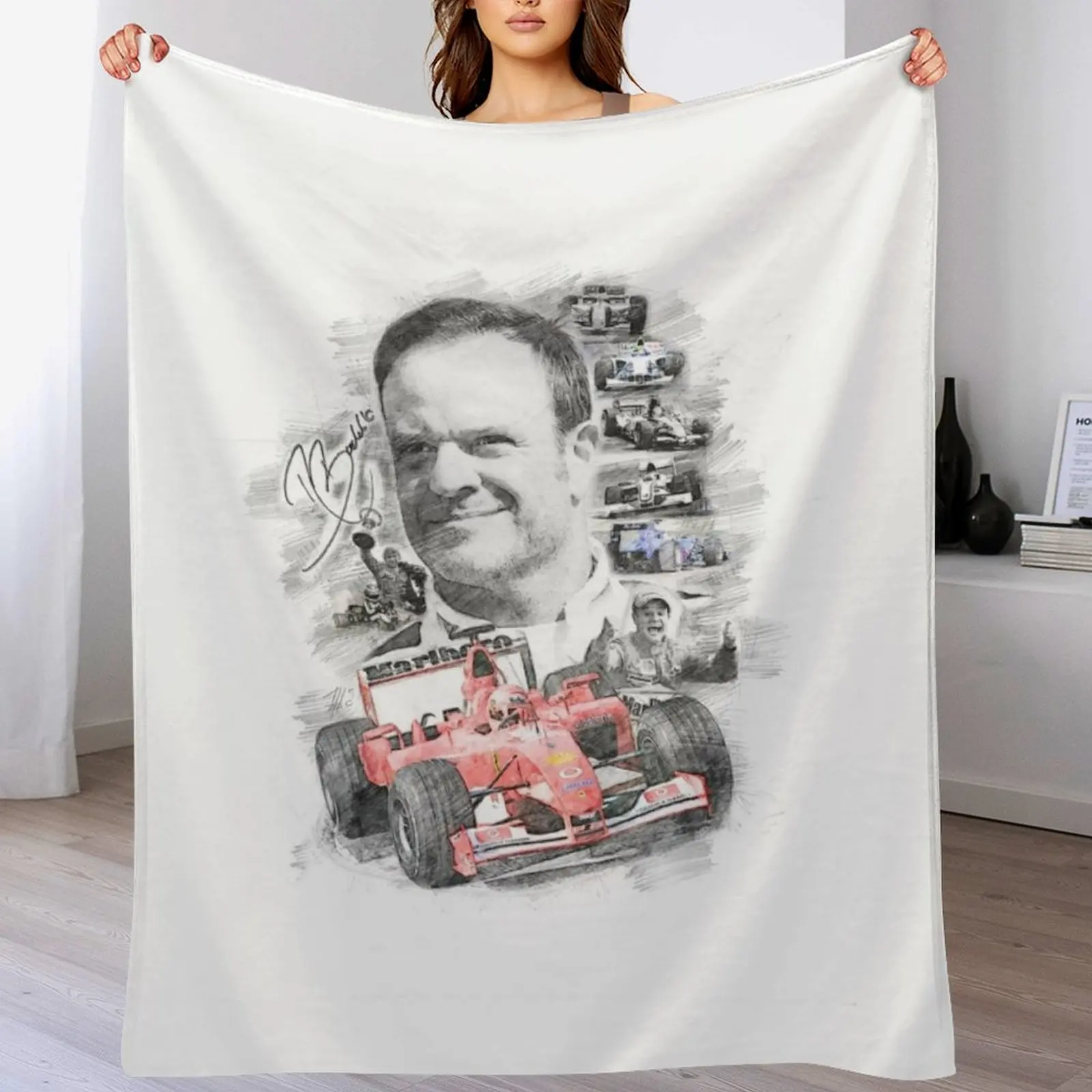Cobertor Rubens Barrichello, cobertor leve e aconchegante para viagens, camping, piquenique