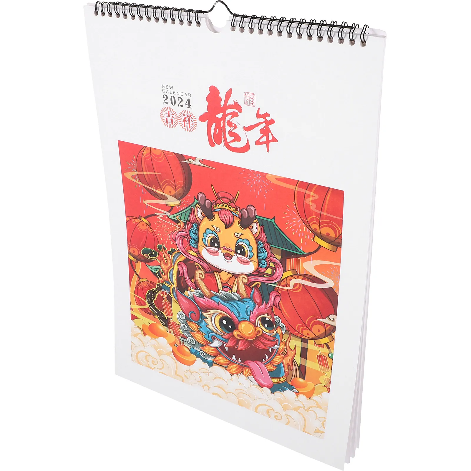 2024 Wall Calendar Monthly Hanging Calendar Year of Dragon Theme Premium Printing Thickened Paper Decorative Poster for Office