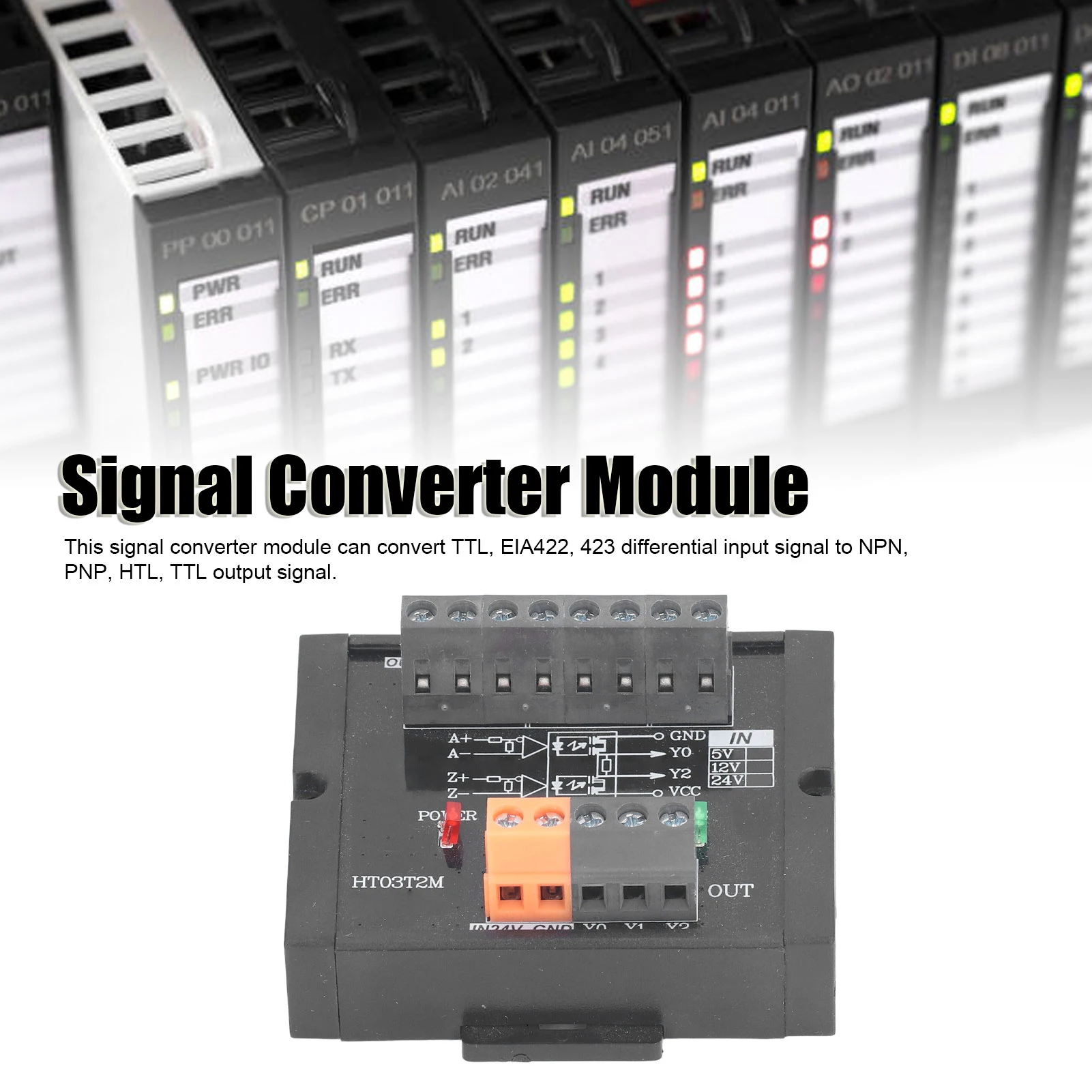

NPN PNP Module Signal Converter Module 3 Channel TTL EIA422 423 Input NPN PNP HTL TTL Output for Encoder Signal Converter Module