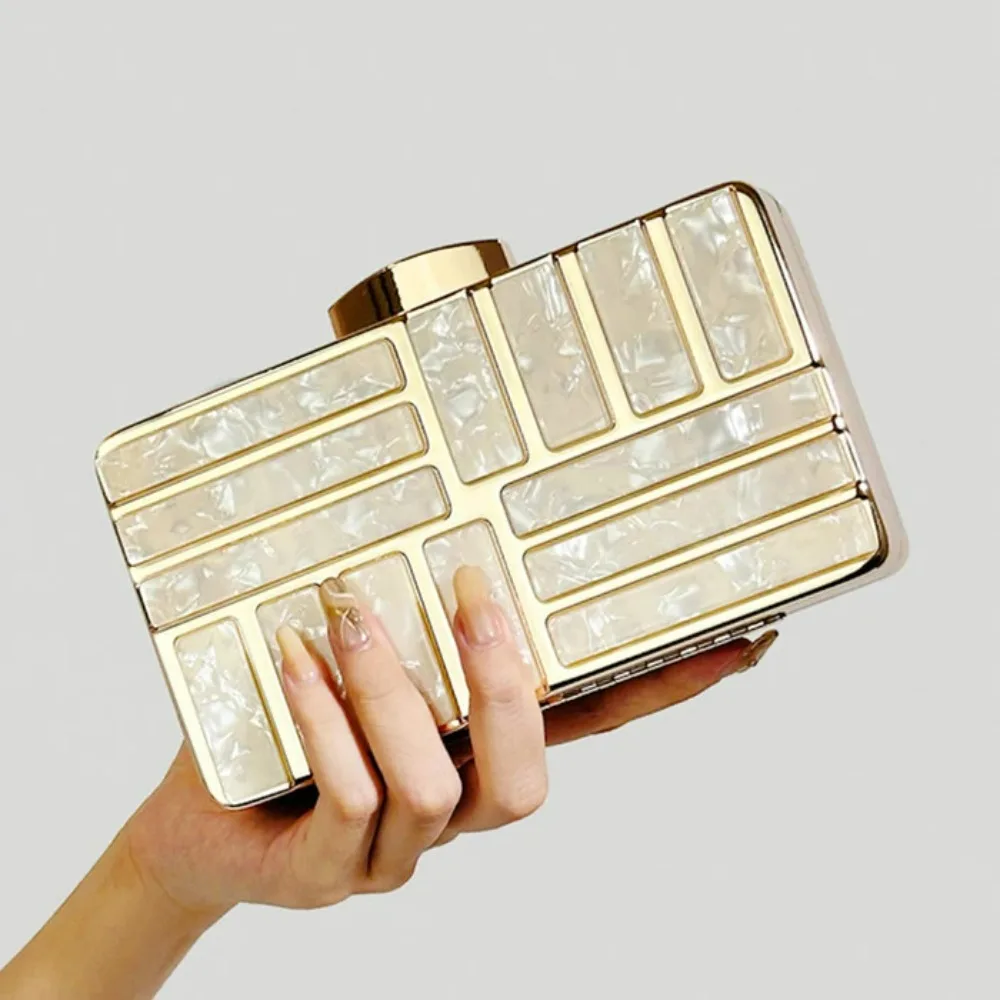 Luxury Design High Quality Ladies Clutch Acrylic Shoulder Crossbody Chain Evening Bag Fashion Wedding Bag Women's Bag Wallet