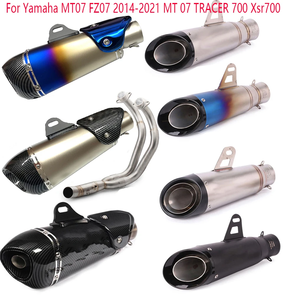 Hot Sale Motorcycle Exhaust Full Systems Pipe Motorcycle Muffler Escape Moto Racing YZF MT07 FZ07 TRACER For Yamaha MT-07 FZ-07