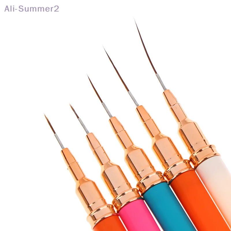 {MX} 5Pcs 5/8/12/20/25mm Nail Art Pens Gradient Handle Drawing Liner Brush Nail UV Gel Polish Painting Brush Manicure Tools