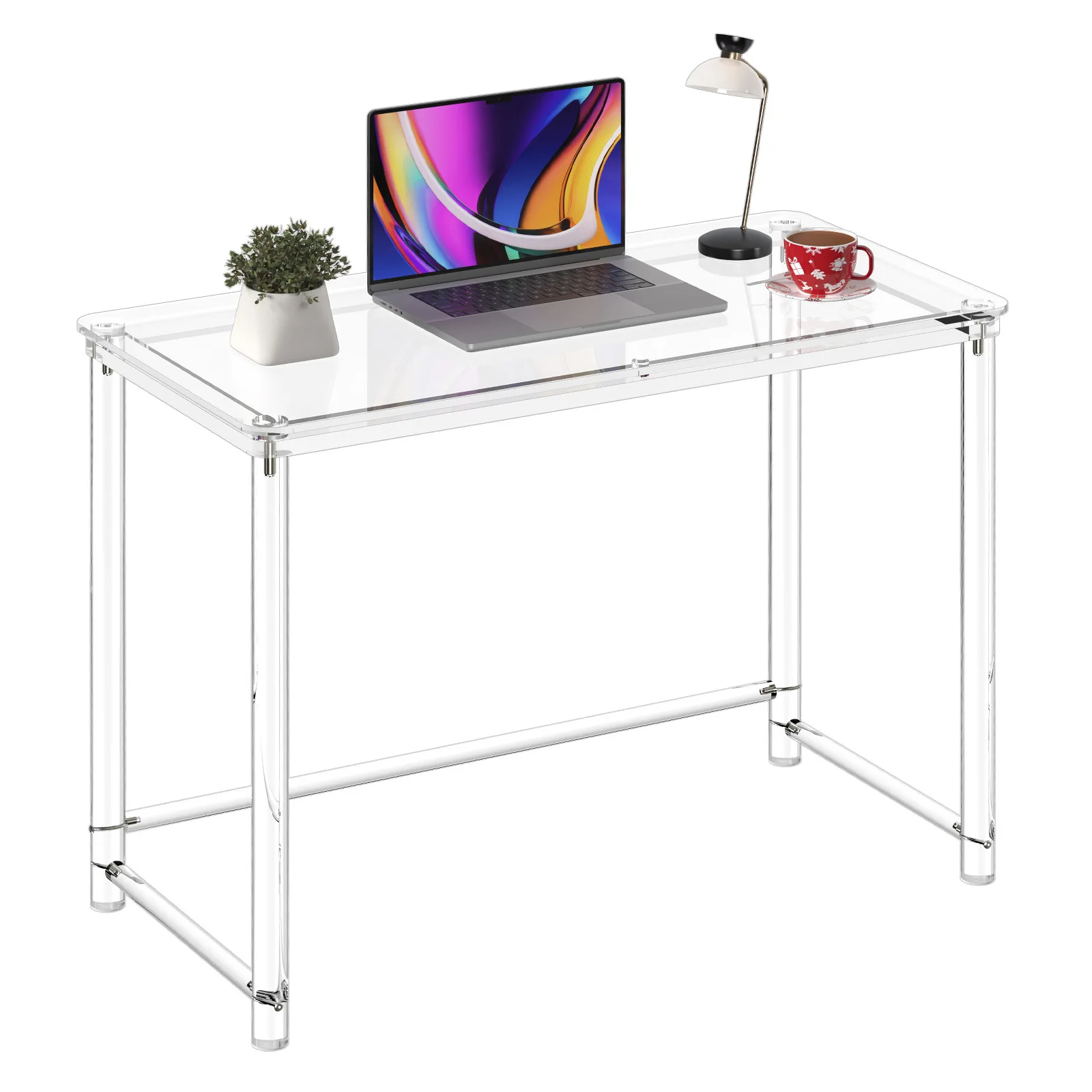 Nordic style acrylic table suspension household creative transparent desk work study computer table splicing desk