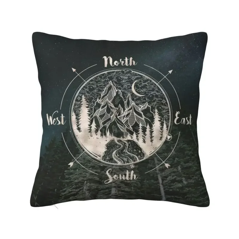 Compass Luxury Throw Pillow Cover Living Room Decoration Nautical Mountain Cushions for Sofa